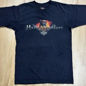 VTG Y2K Harley Davidson Of Kuwait Medium Tshirt Pirate 2005 USA Made